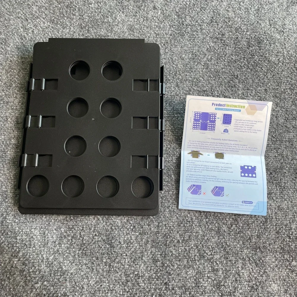 V1 Shirt Folding Board‎ Black Adjustable Laundry Folder for T-Shirts and Pants